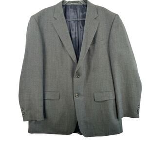 Light Academia Blazer Size 48L Oscar de la Renta Men Gray Check Classic Fit READ
